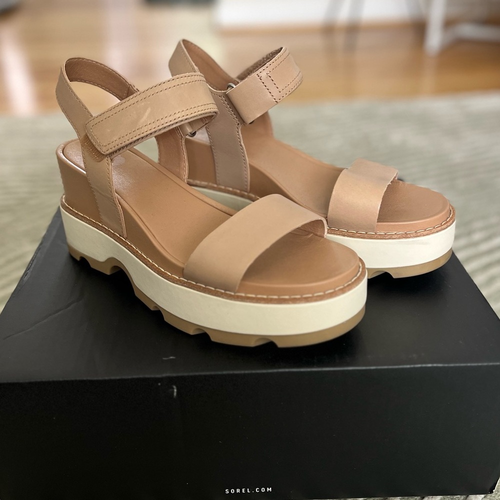 Sorel - Joanie IV Y Strap Wedge - Beige - Size 7.5